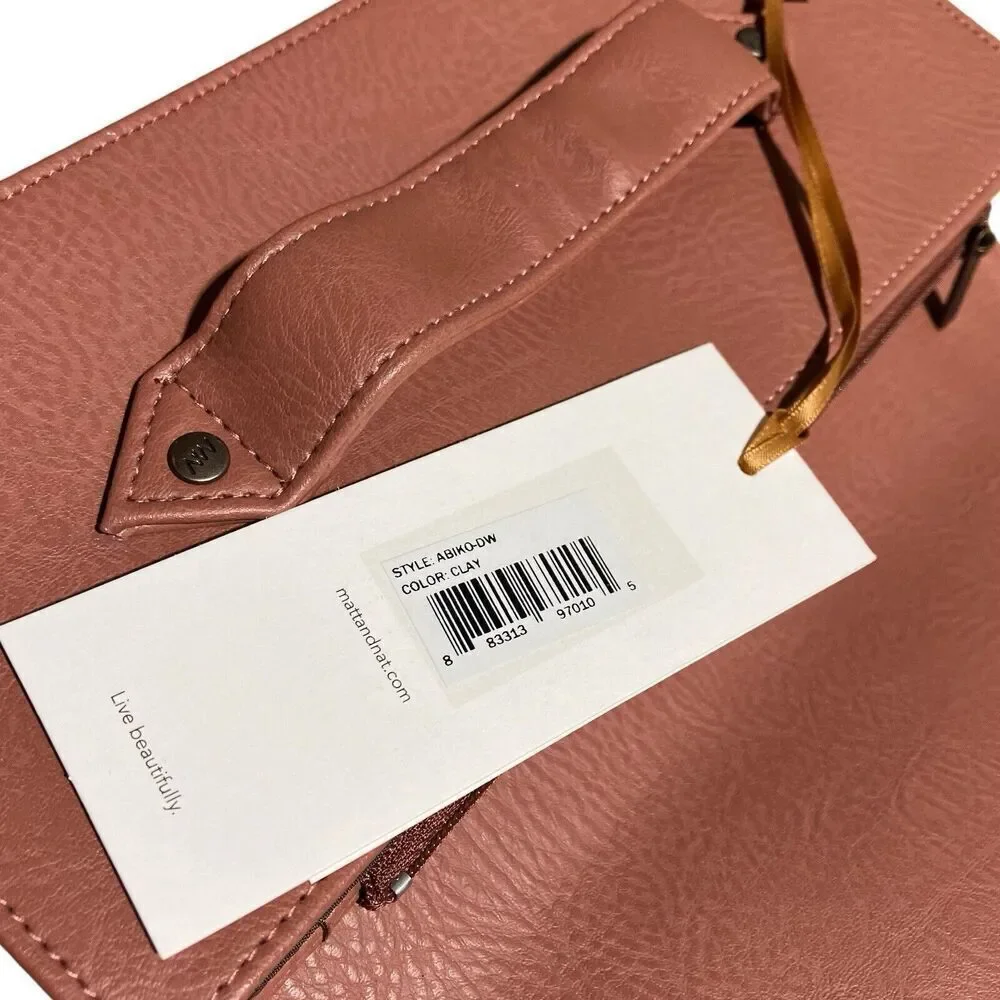 Matt and Nat Bag Women's Natural Abiko Fold Over Clutch Hand Grab‎ Pink Clay